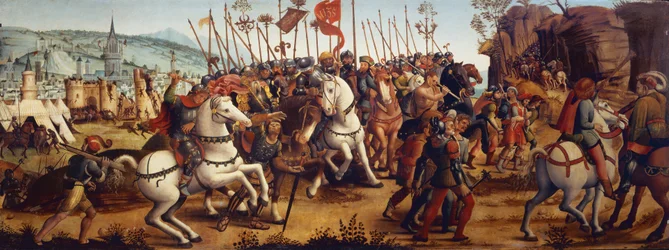 De Nederlaag van Athene door Minos, Koning van Kreta, uit het Verhaal van Theseus